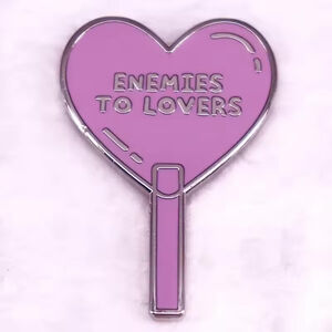 Enemies to Lovers Enamel Pin – Book Trope Heart Collectible